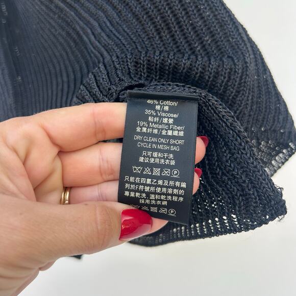 Ralph Lauren Shawl Collar Shell Set Tank Cardigan Sweater Medium Black Cotton - Picture 7 of 9